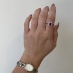 White Gold Ruby Ring with Diamonds