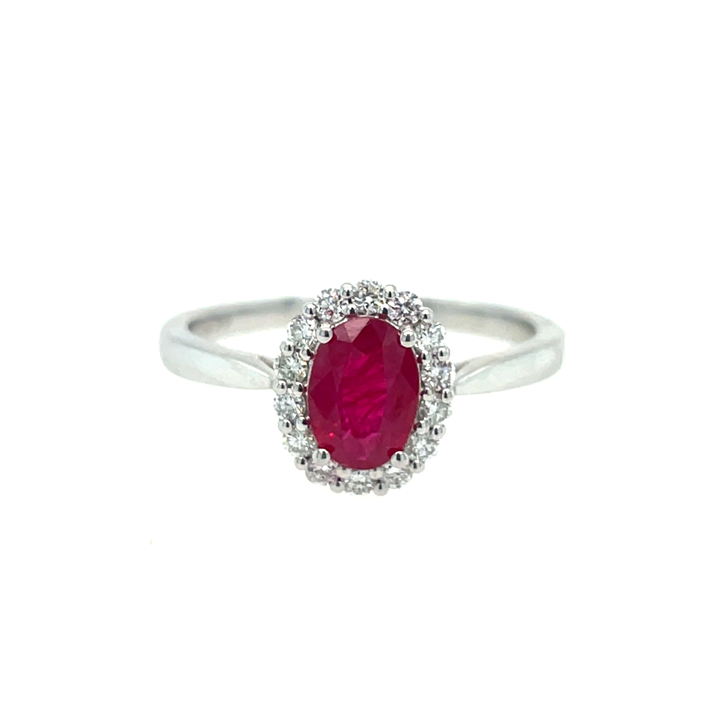 White Gold Ruby Ring with Diamonds