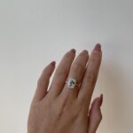 Yellow Gold Aquamarine Ring with Diamonds