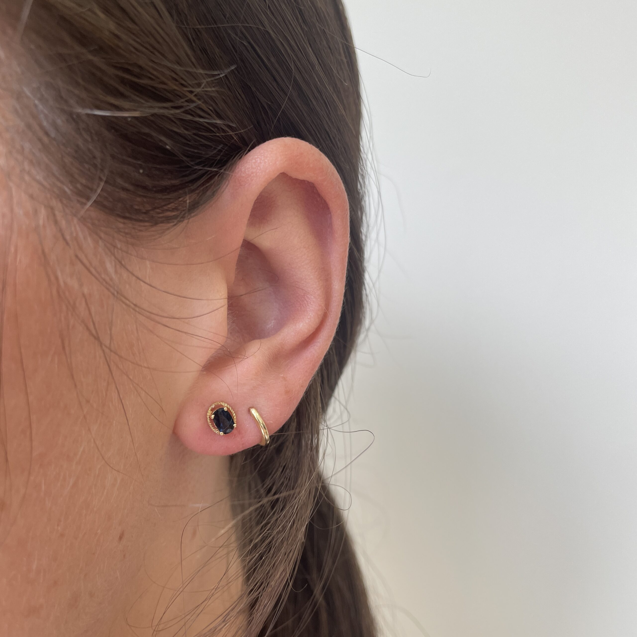Yellow Gold Sapphire Stud Earrings