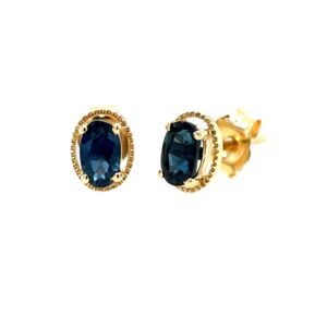 Yellow Gold Sapphire Stud Earrings