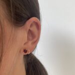 Yellow Gold Garnet Stud Earrings