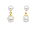 Yellow Gold Freshwater Pearl Drop Earrings