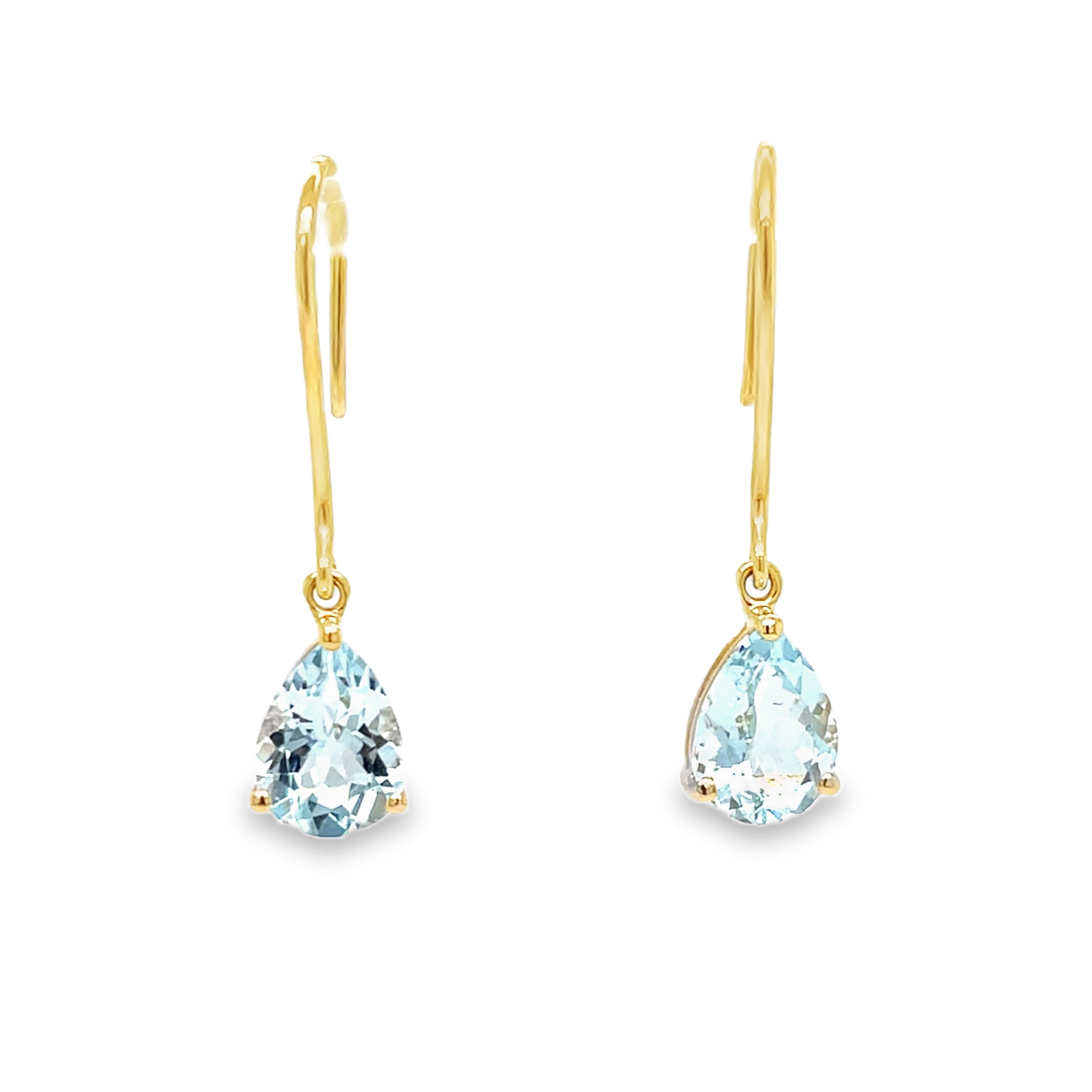 Yellow Gold Aquamarine Earrings