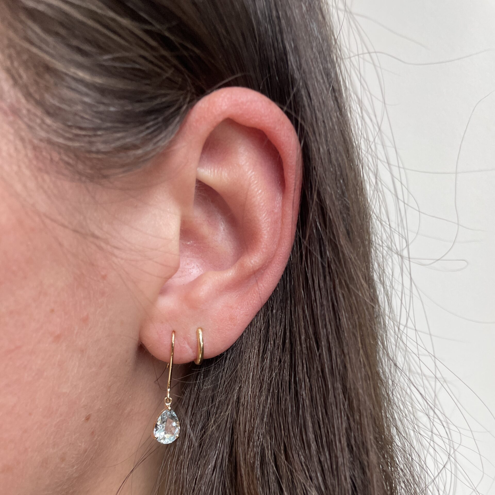 Yellow Gold Aquamarine Earrings