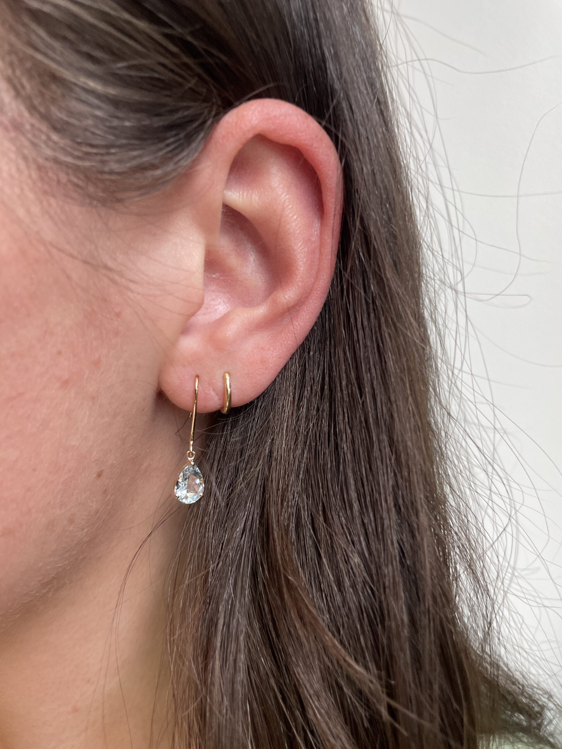 Yellow Gold Aquamarine Earrings