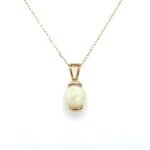 Yellow Gold Opal Pendant Necklace