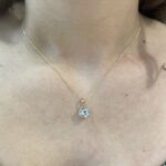 Yellow Gold Aquamarine Pendant Necklace
