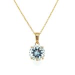 Yellow Gold Aquamarine Pendant Necklace