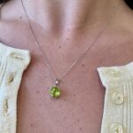 White Gold Peridot Pendant Necklace
