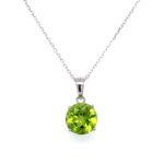 White Gold Peridot Pendant Necklace