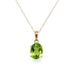 Yellow Gold Peridot Pendant Necklace