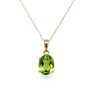 Yellow Gold Peridot Pendant Necklace