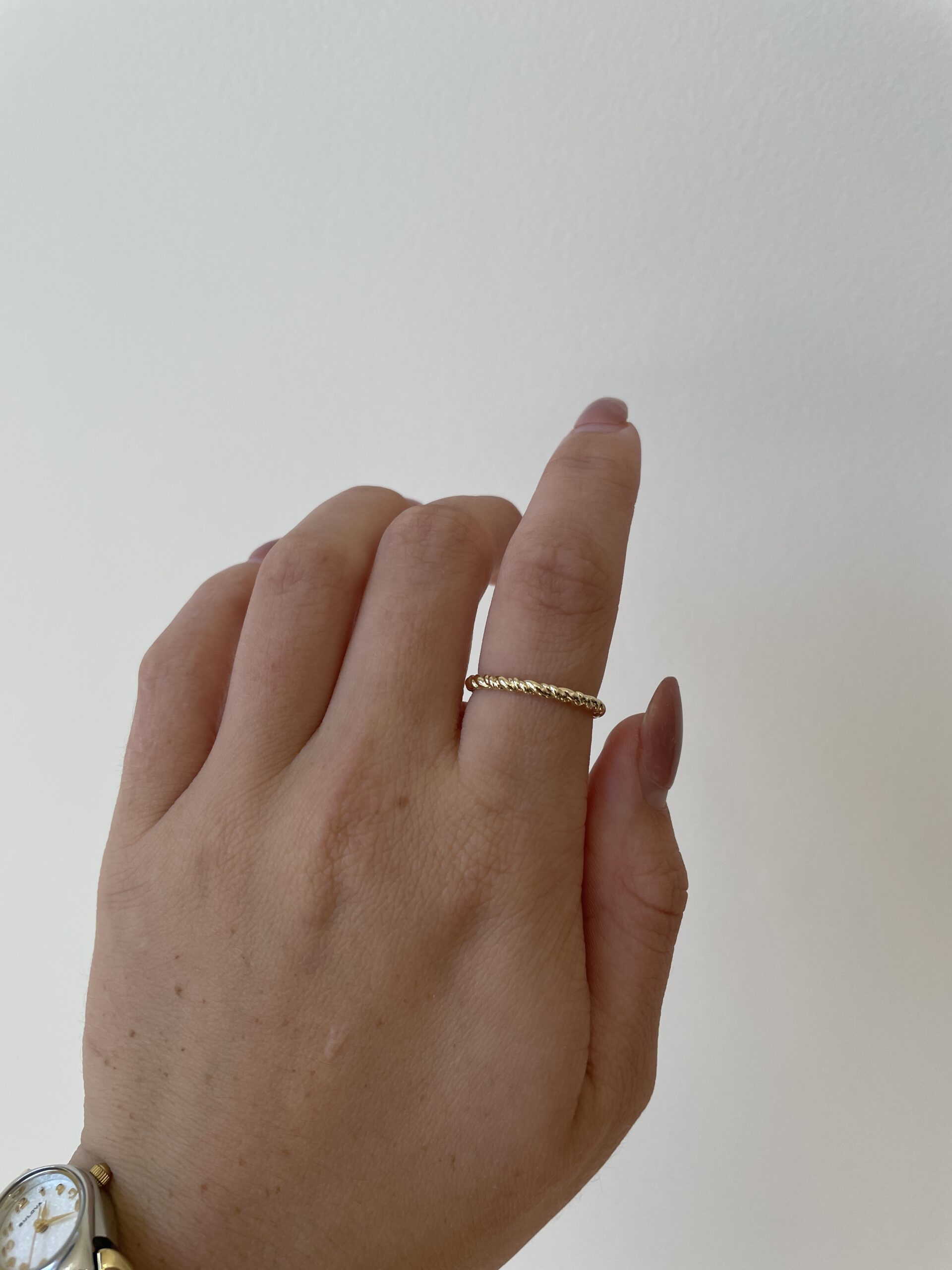 Yellow Gold Stackable Twisted Rope Band