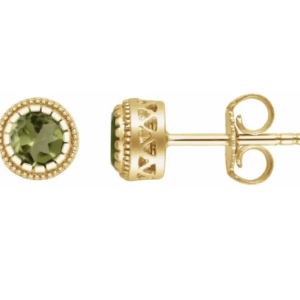 Yellow Gold Peridot Earrings