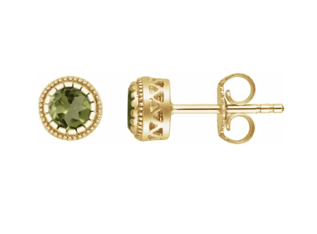 Yellow Gold Peridot Earrings