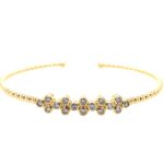 Yellow Gold Bangle Bracelet with Diamonds