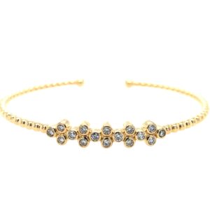Yellow Gold Bangle Bracelet with Diamonds