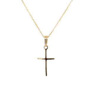 Yellow Gold Polished Cross Necklace