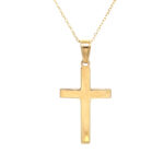 Yellow Gold Polished Cross Necklace