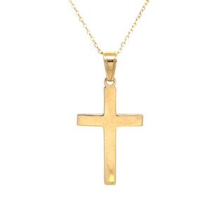Yellow Gold Polished Cross Necklace