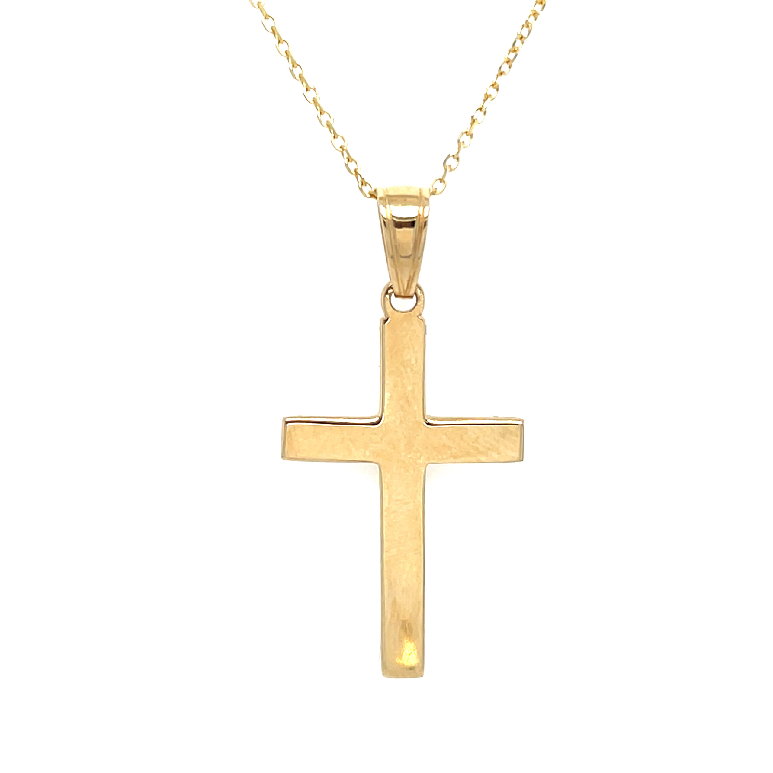 Yellow Gold Polished Cross Necklace