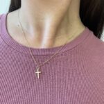 Yellow Gold Polished Cross Necklace