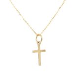 Yellow Gold Polished Cross Necklace