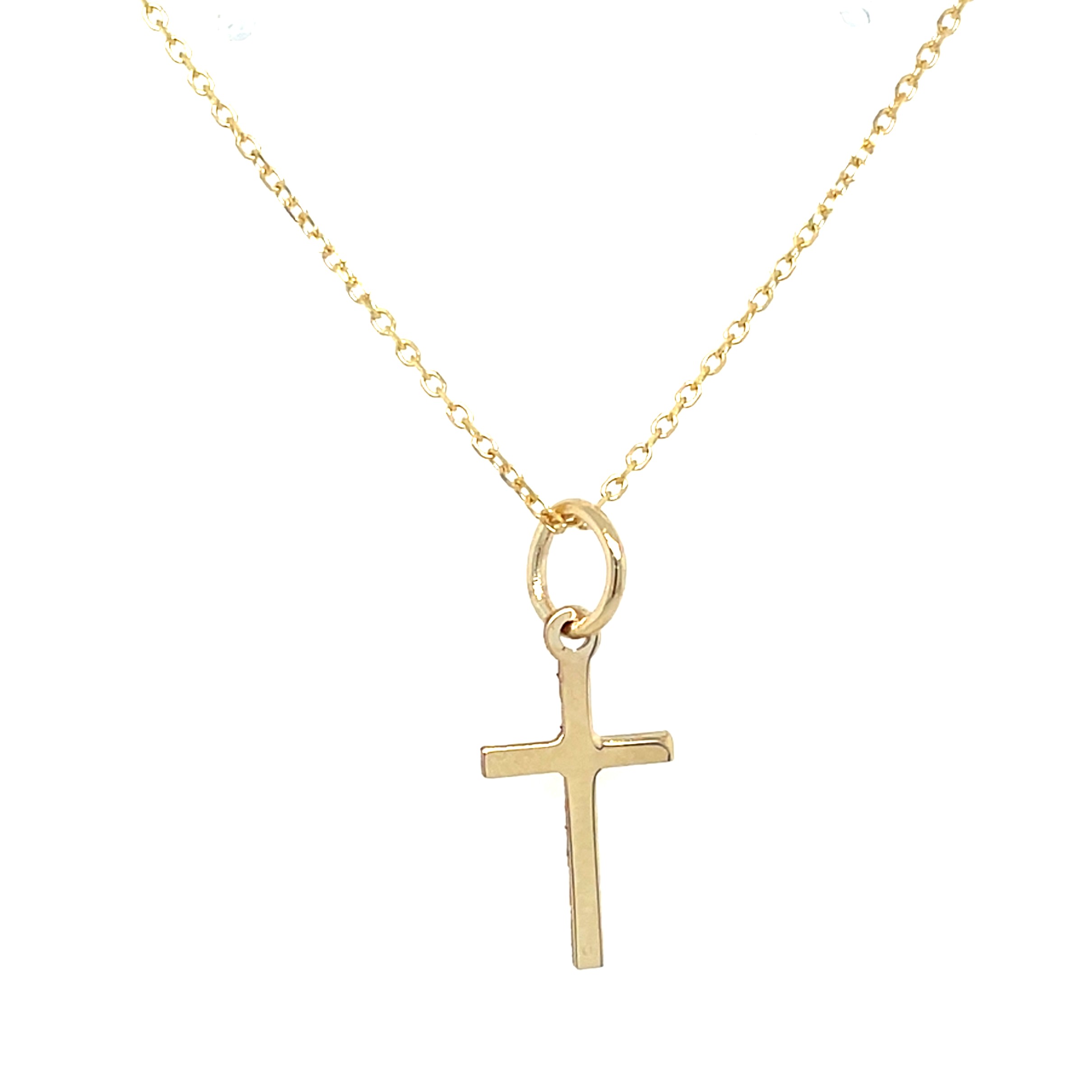 Yellow Gold Polished Cross Necklace
