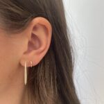 Yellow Gold 0.50 Carat Diamond Oval Hoop Earrings