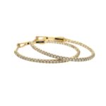 Yellow Gold 0.50 Carat Diamond Oval Hoop Earrings