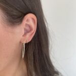 Yellow Gold 0.70 Carat Diamond Oval Hoop Earrings