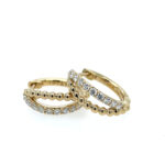Yellow Gold Diamond Double Hoop Earrings