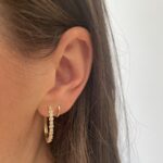 Yellow Gold Diamond Hoop Earrings