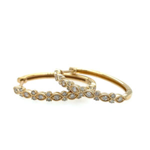 Yellow Gold Diamond Hoop Earrings