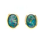 Yellow Gold Opal Mosaic Earrings