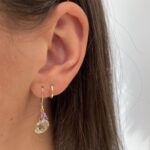 Yellow Gold Green & Purple Amethyst Earrings