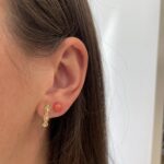 White Gold Coral Earrings