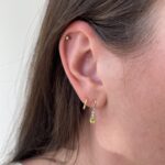 Yellow Gold Peridot Earrings with Diamonds