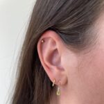 Yellow Gold Peridot Earrings with Diamonds