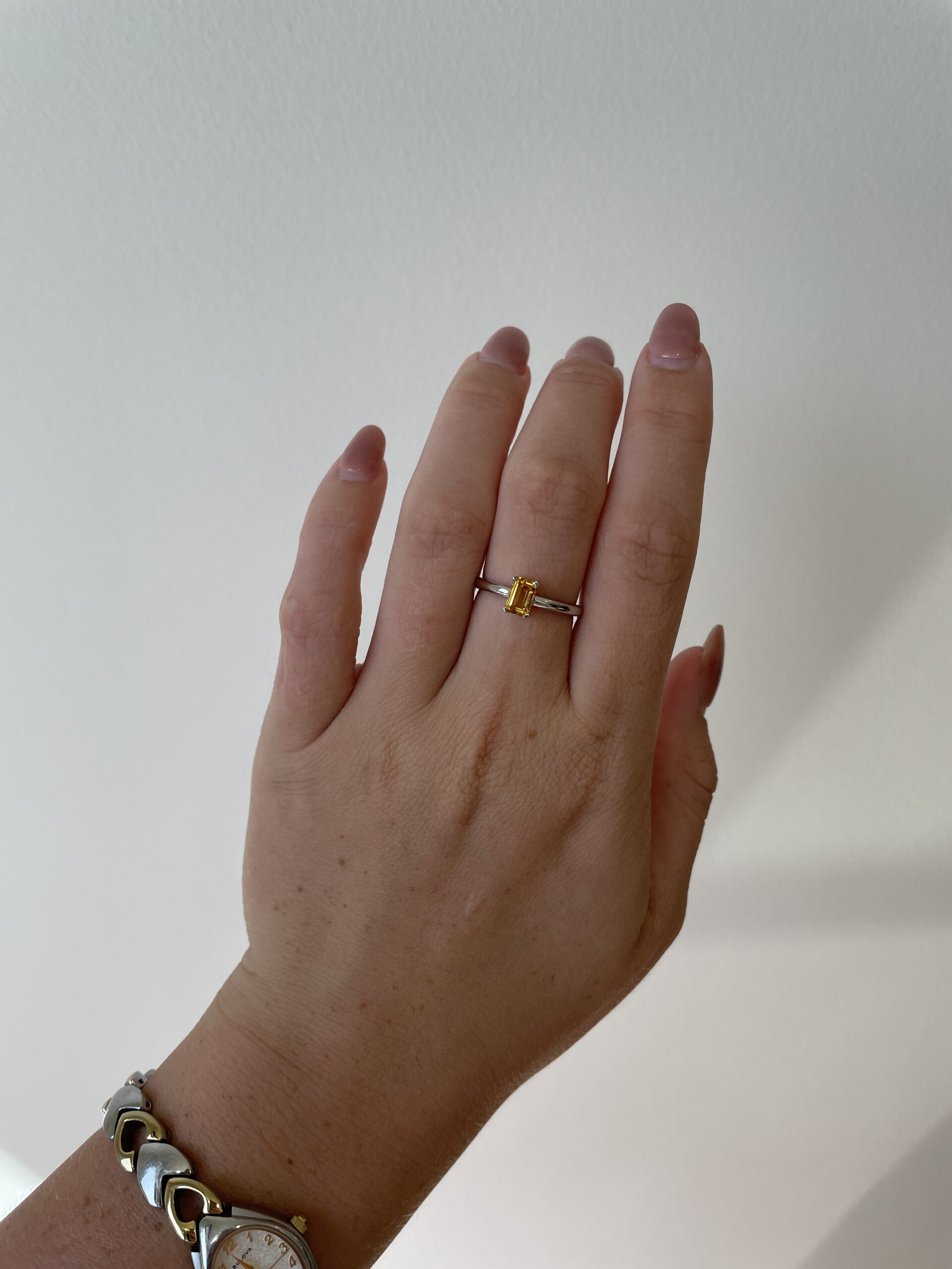 White Gold Citrine Ring