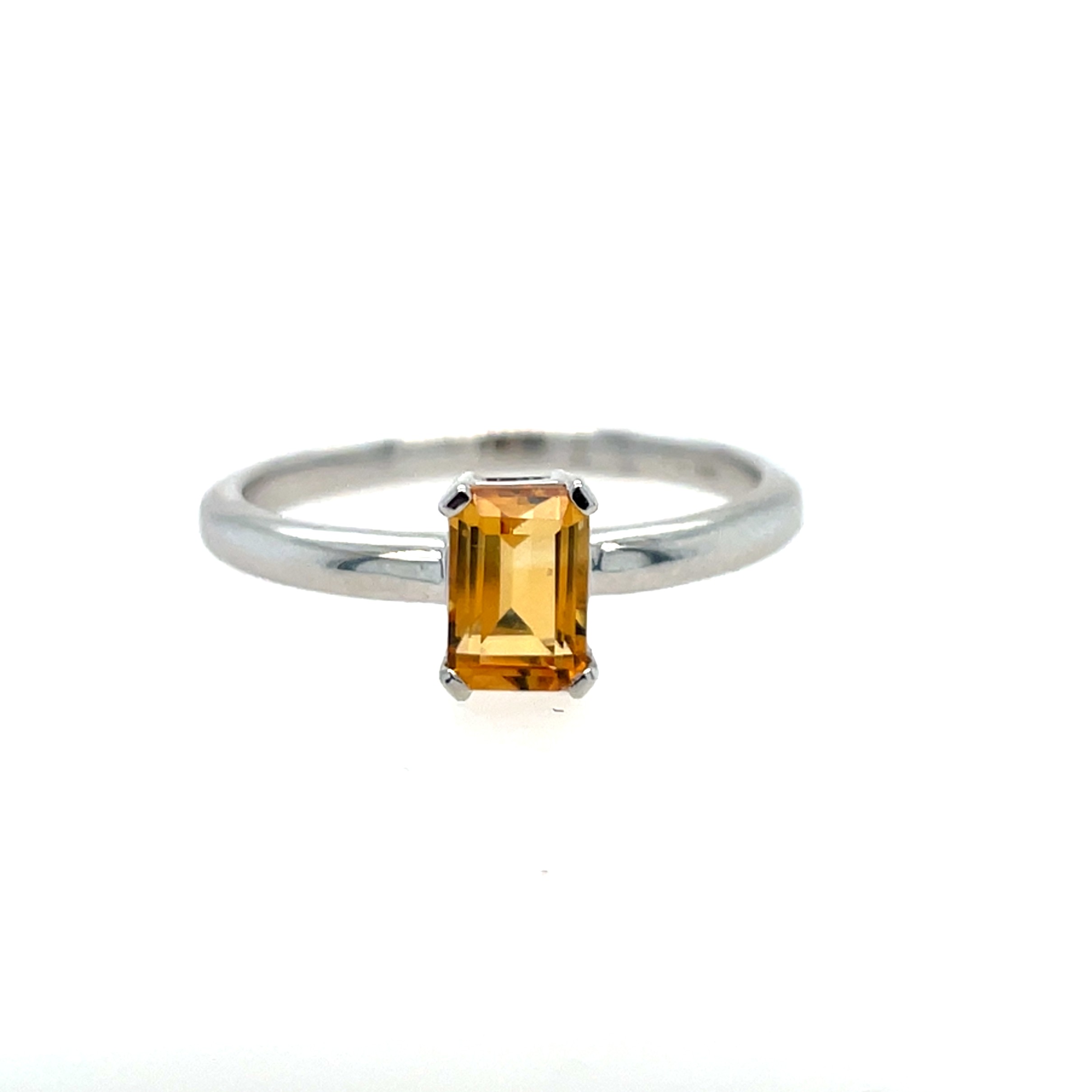 White Gold Citrine Ring
