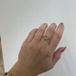 Yellow Gold Peridot Ring with Diamonds