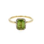 Yellow Gold Peridot Ring with Diamonds