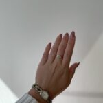 White Gold Peridot Ring with Diamonds
