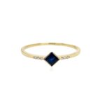 Yellow Gold Sapphire Ring with Diamonds