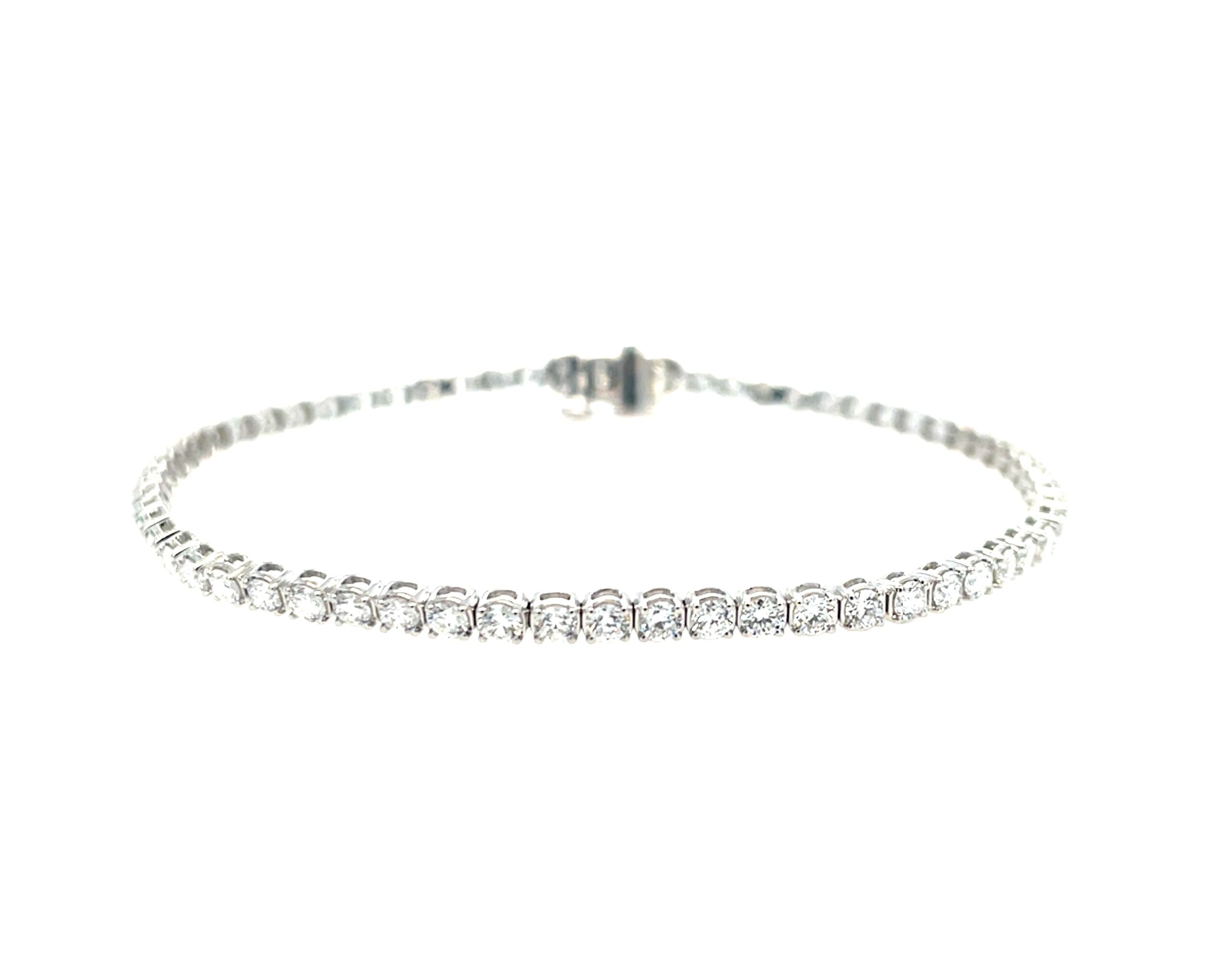White Gold 3 Carat Diamond Tennis Bracelet