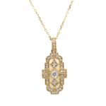 Yellow Gold Art Deco-Style Diamond Necklace