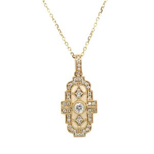 Yellow Gold Art Deco-Style Diamond Necklace