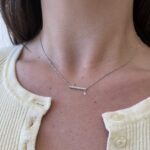 White Gold Diamond Bar Necklace
